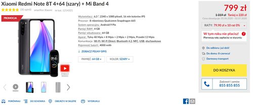 Promocyjna cena Redmi Note 8T i Mi Band 4 w RTV Euro AGD