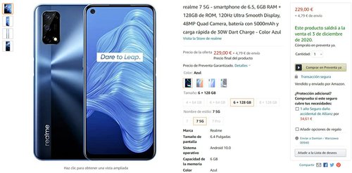 Promocyjna cena Realme 7 5G na Amazon.de