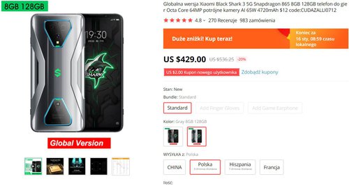 Xiaomi Black Shark 3 to najwydajniejszy smartfon za takie pieniądze