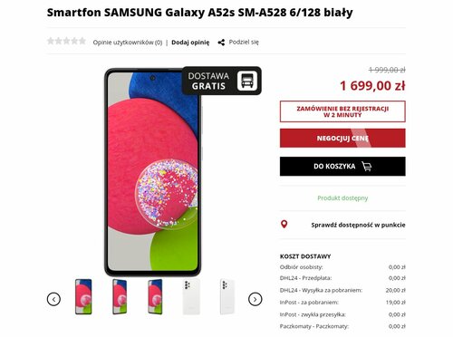 Samsung Galaxy A52s 5G w promocji