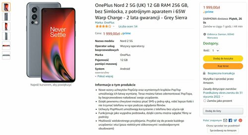 Promocyjna cena OnePlus Nord 2 5G