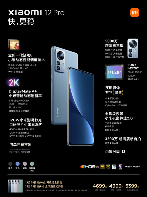 Specyfikacja i oficjalne ceny Xiaomi 12 Pro