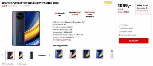 Aktualna cena Xiaomi POCO X3 Pro