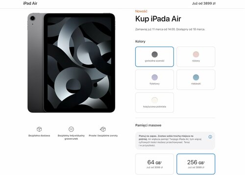 Cena Apple iPad Air 2022 w Polsce