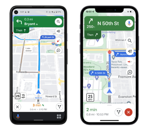 Mapy Google nowości dla kierowców