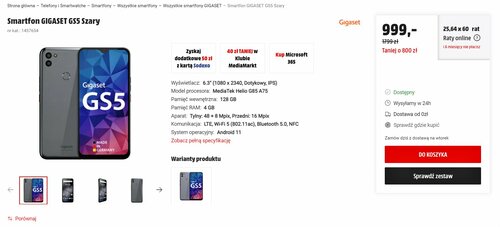 Promocyjna cena Gigaset GS5 w MediaMarkt