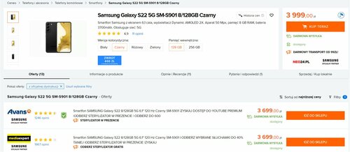 Samsung Galaxy S22 doczekał się spadku ceny w oficjalnej polskiej dystrybucji
