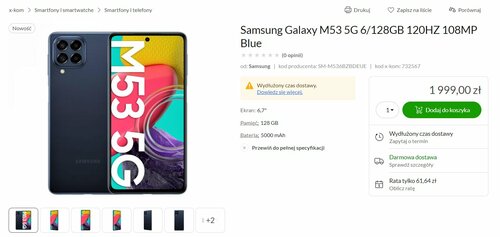 Samsung Galaxy M53 5G cena w Polsce