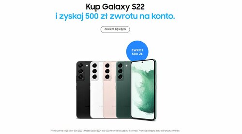 Samsung Galaxy S22: majowa promocja ze zwrotem 500 zł