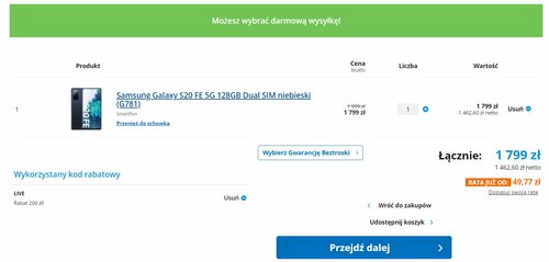 Samsung Galaxy S20 FE 5G cena Komputronik
