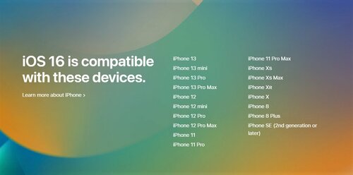 Lista smartfonów iPhone, które dostaną aktualizację do iOS 16 / fot. Apple
