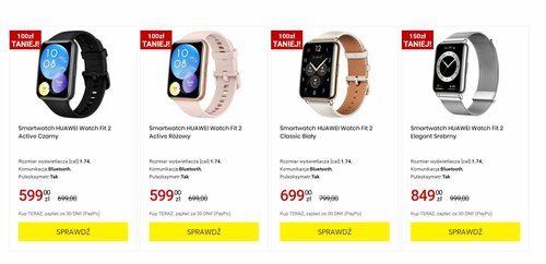 Promocyjna cena Huawei Watch Fit 2 w Media Expert
