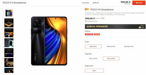 Xiaomi POCO F4 8/256 GB cena Goboo