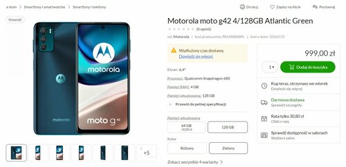 Motorola Moto G42 cena x-kom
