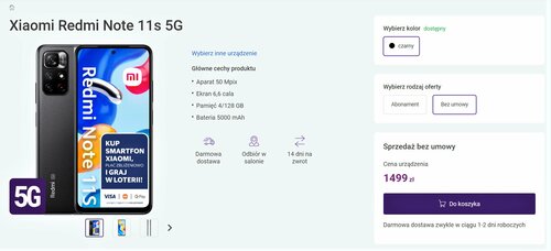 Cena Xiaomi Redmi Note 11S 5G w Play
