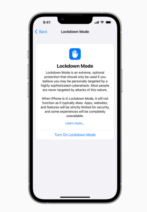 Lockdown mode w iOS 16/ fot. Apple