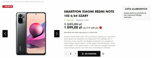 Xiaomi Redmi Note 11S: cena w ORLEN VITAY