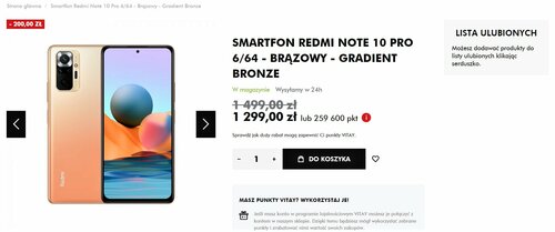 Xiaomi Redmi Note 10 Pro: cena w ORLEN VITAY