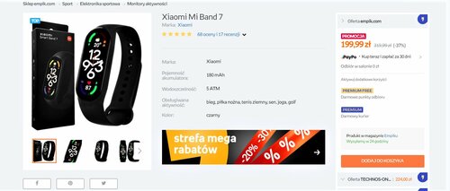 Xiaomi Smart Band 7 promocja cena Empik