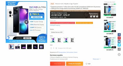 Infinix ZERO Ultra premierowa promocja cena AliExpress