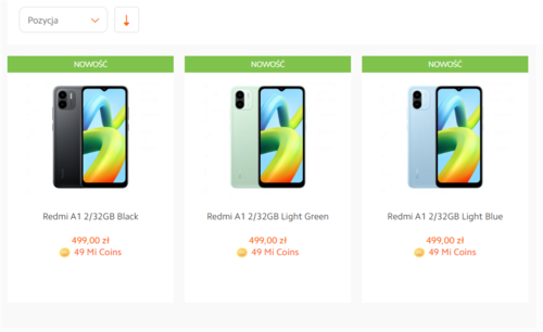 Cena Xiaomi Redmi A1 w Polsce