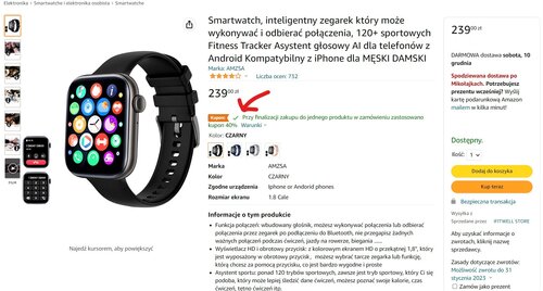 Smartwatch AMZSA promocja cena