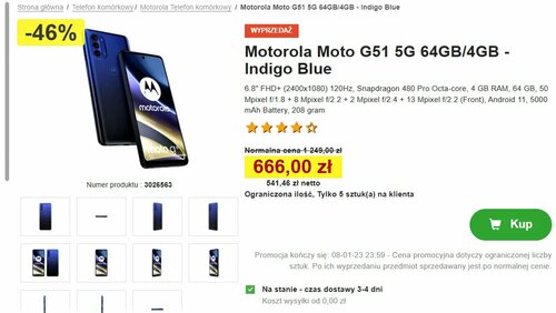 Motorola Moto G51 5G promocja cena okazja