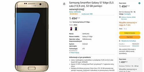Samsung Galaxy S7 Edge cena 2023