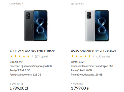ASUS ZenFone 8 8/128 GB promocja cena x-kom