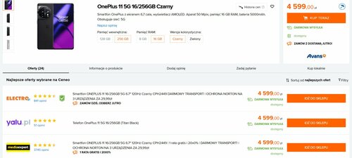 OnePlus 11 5G 16/256 GB Ceneo