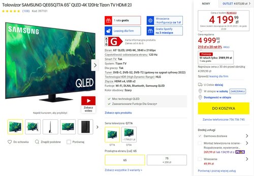 SAMSUNG QE65Q77A